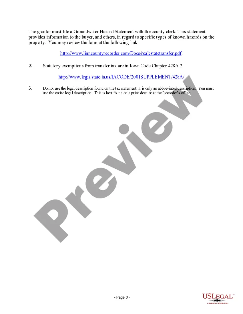 Preview Warranty Deed for Distribution