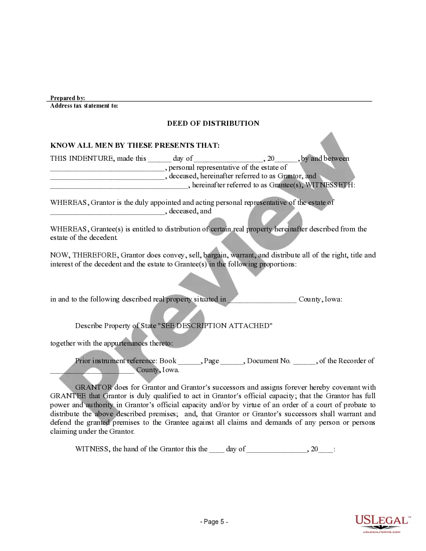 Preview Warranty Deed for Distribution