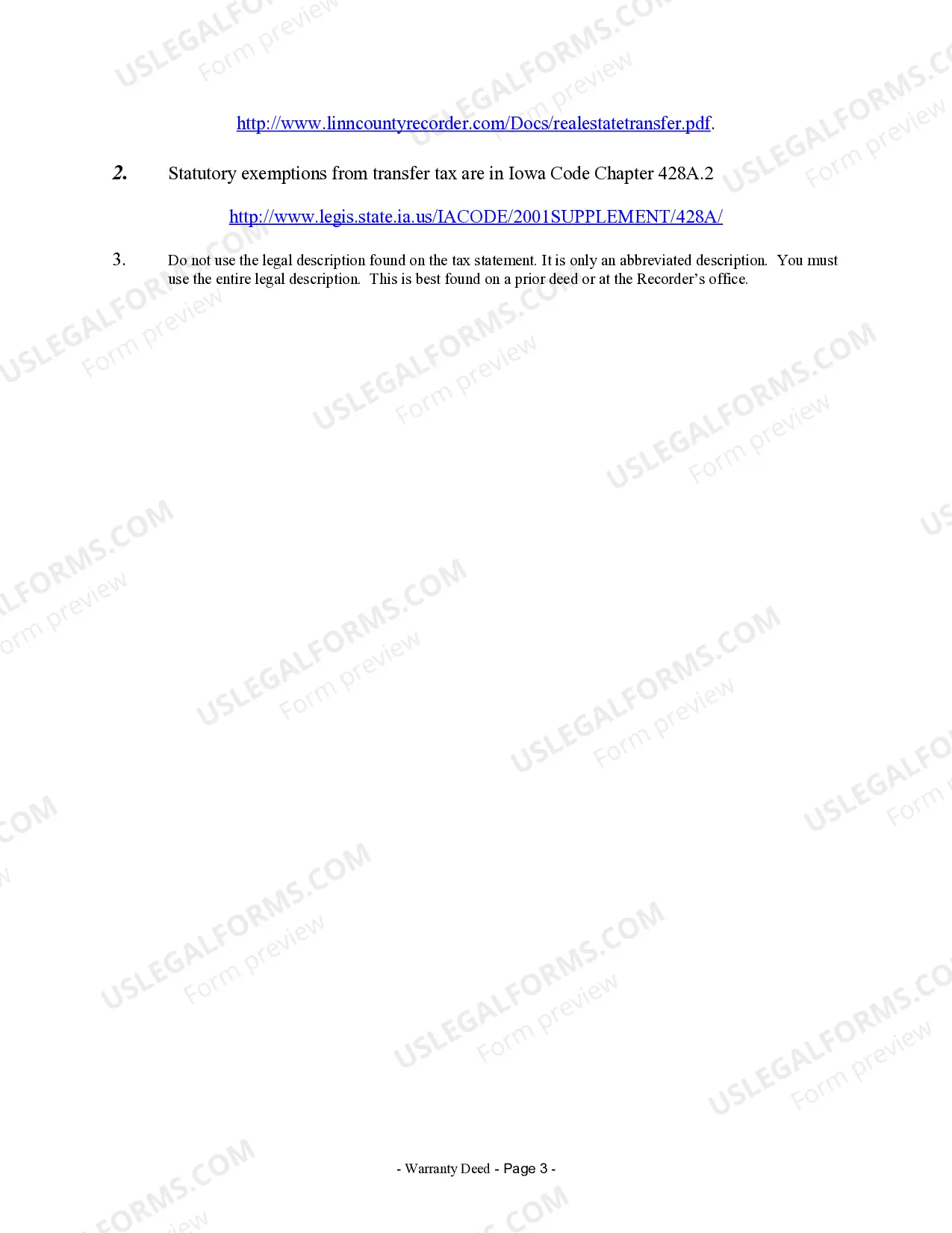 Preview Warranty Deed for Seven Grantors to One Grantee