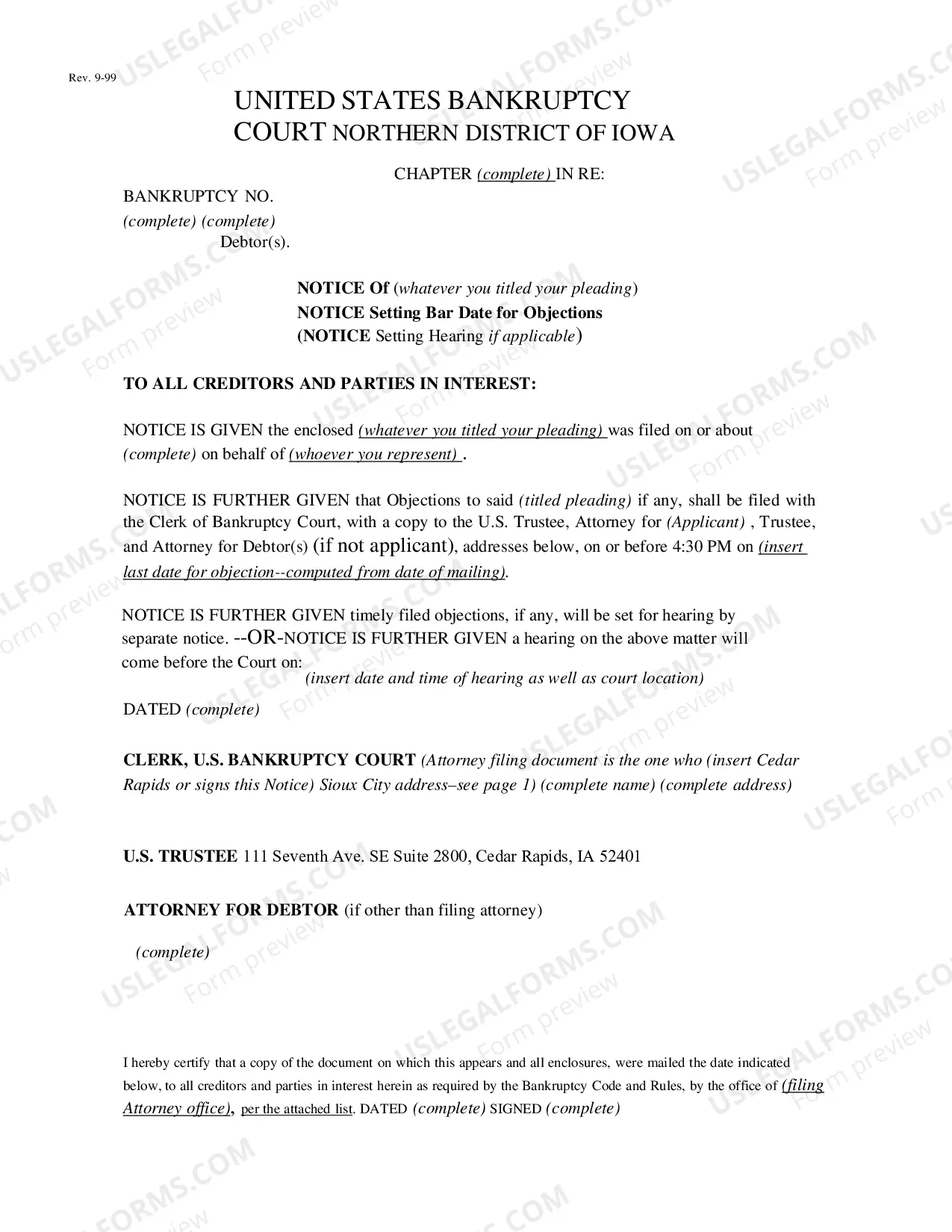 Preview Sample Forms of Notice