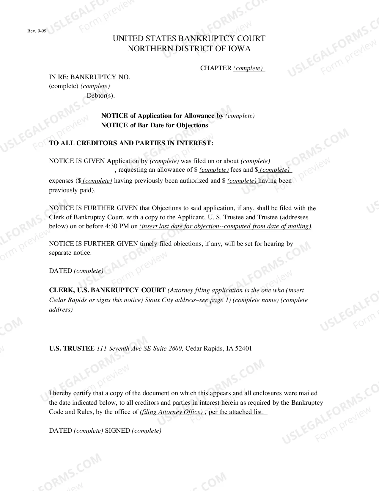 Preview Sample Forms of Notice