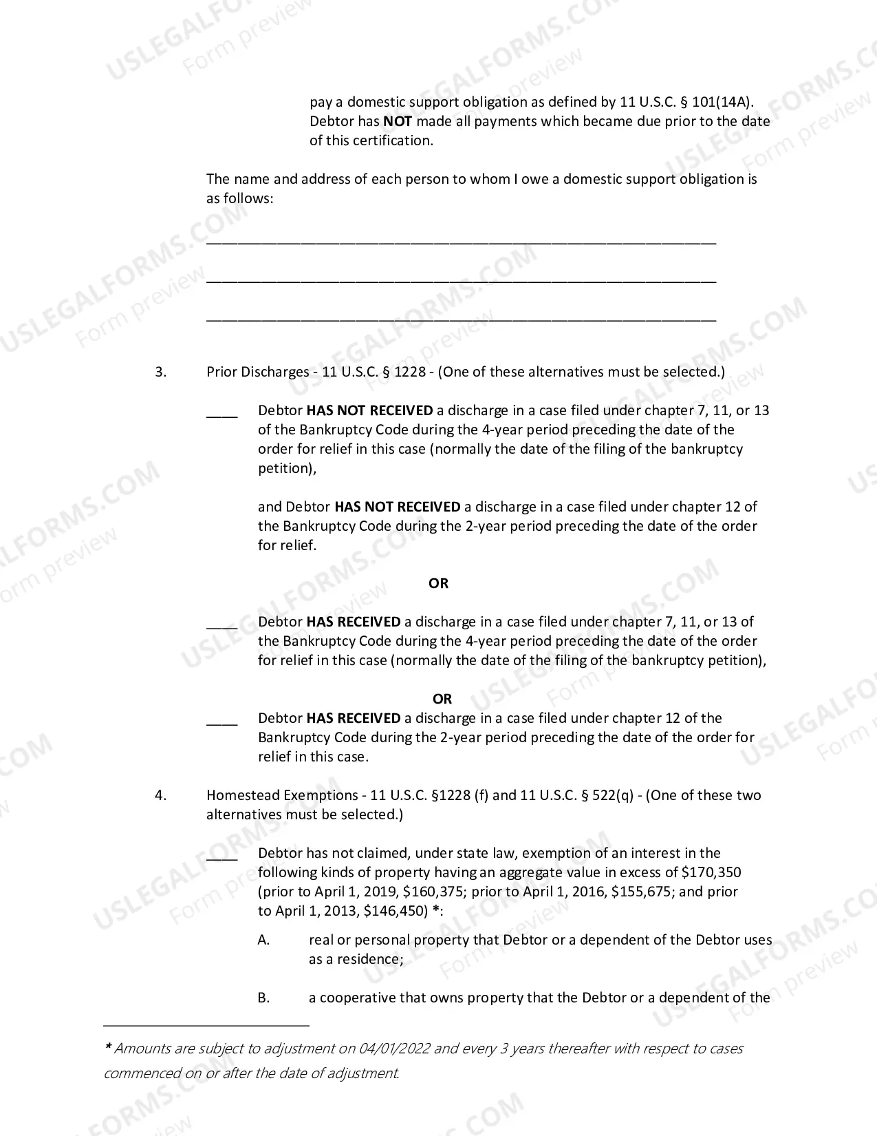 Preview Debtor's Certified Motion for Discharge (IANB1228) for Ch. 12