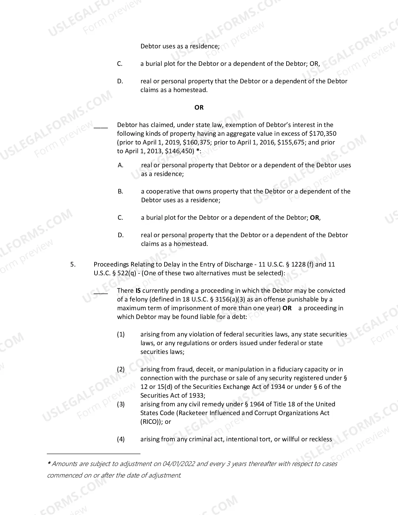 Preview Debtor's Certified Motion for Discharge (IANB1228) for Ch. 12