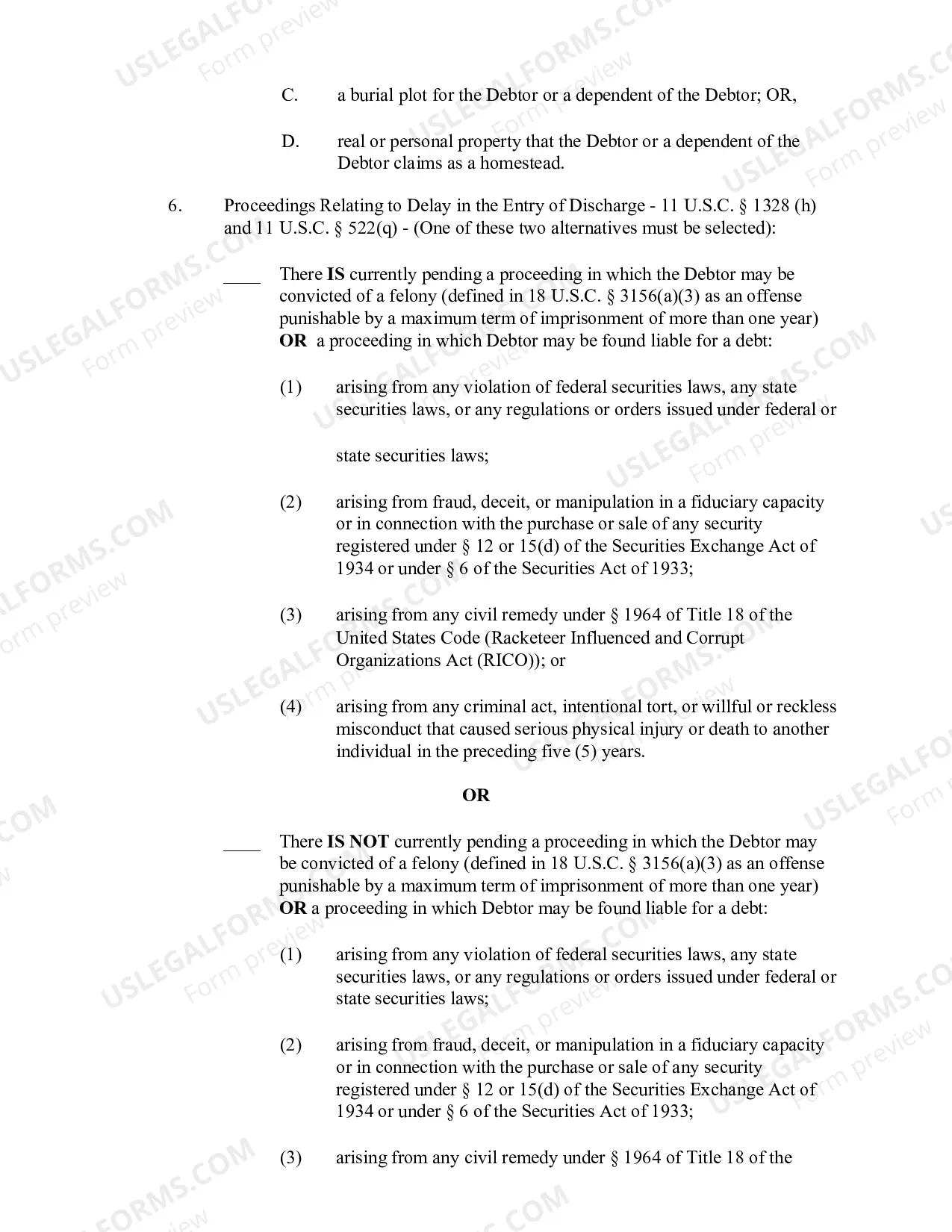 Preview Debtor's Certified Motion for Discharge (IANB1328) for Ch. 13