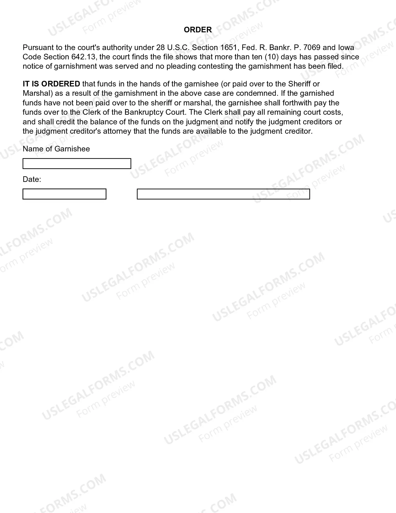 Preview Application to Condemn Funds