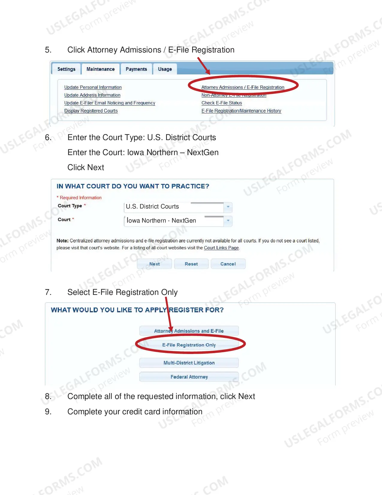 Preview CM-ECF Attorney Registration Form