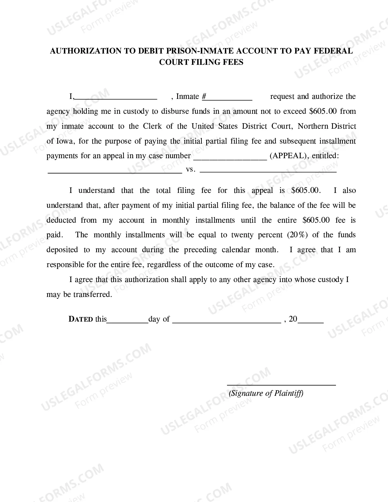 Preview Prisoner Appeal Packet