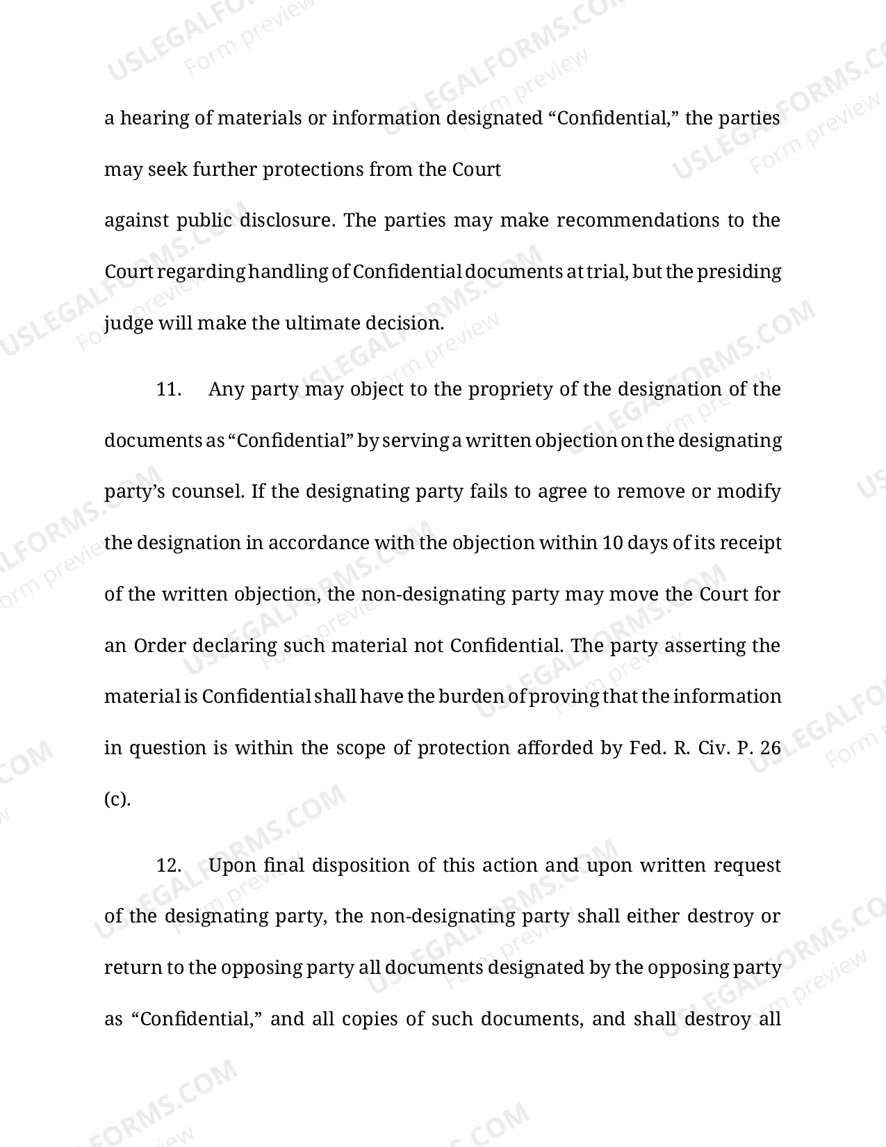 Preview Stipulated Protective Order