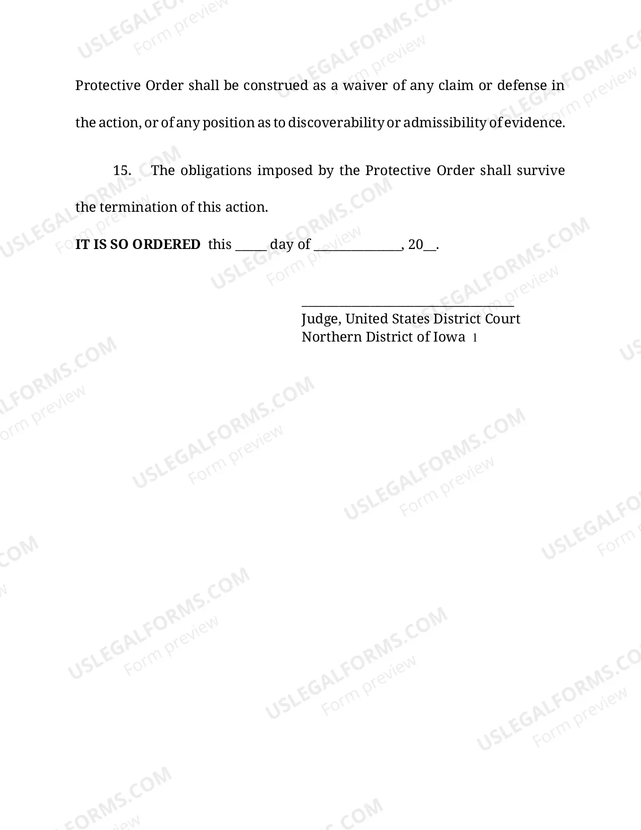 Preview Stipulated Protective Order