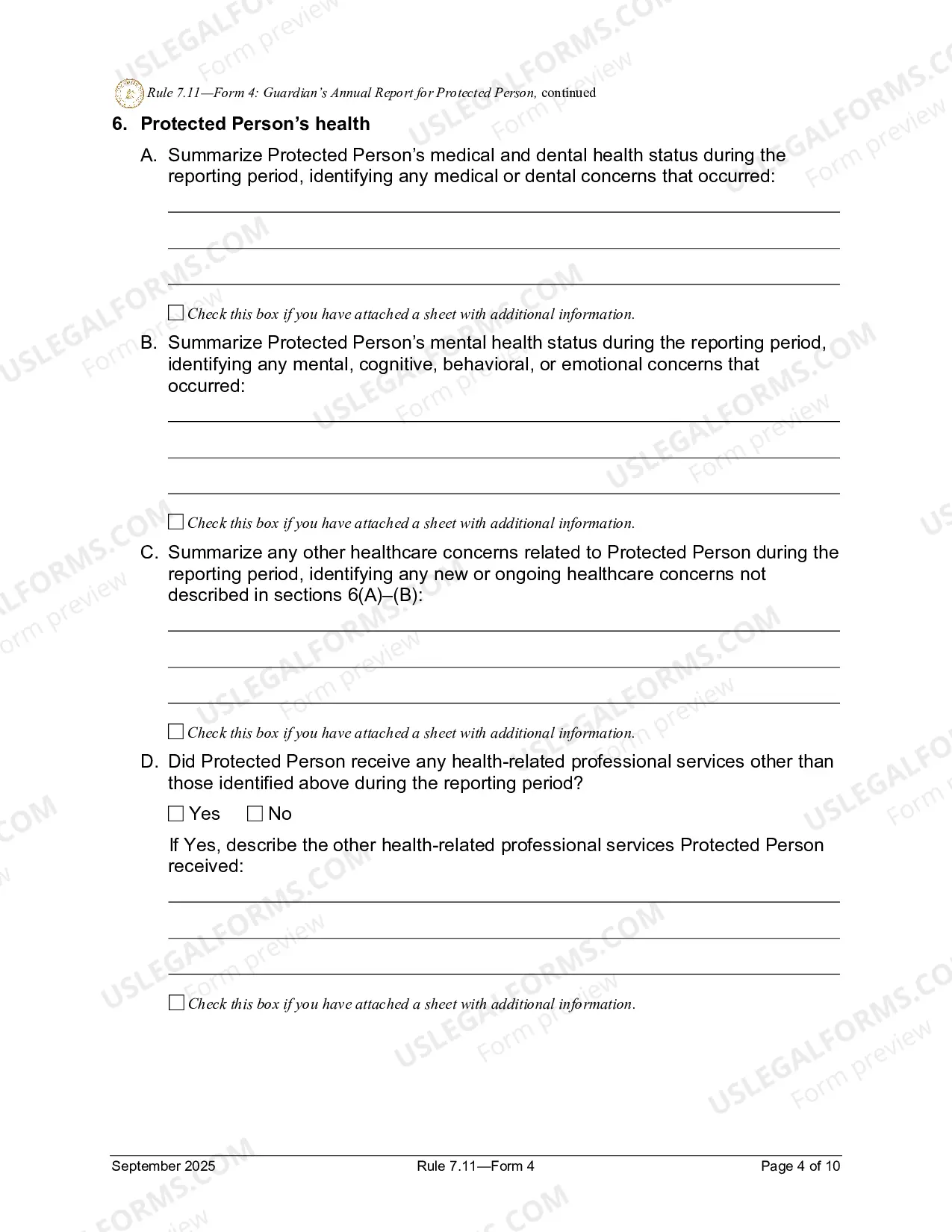Preview Guardianship Report (District 5)