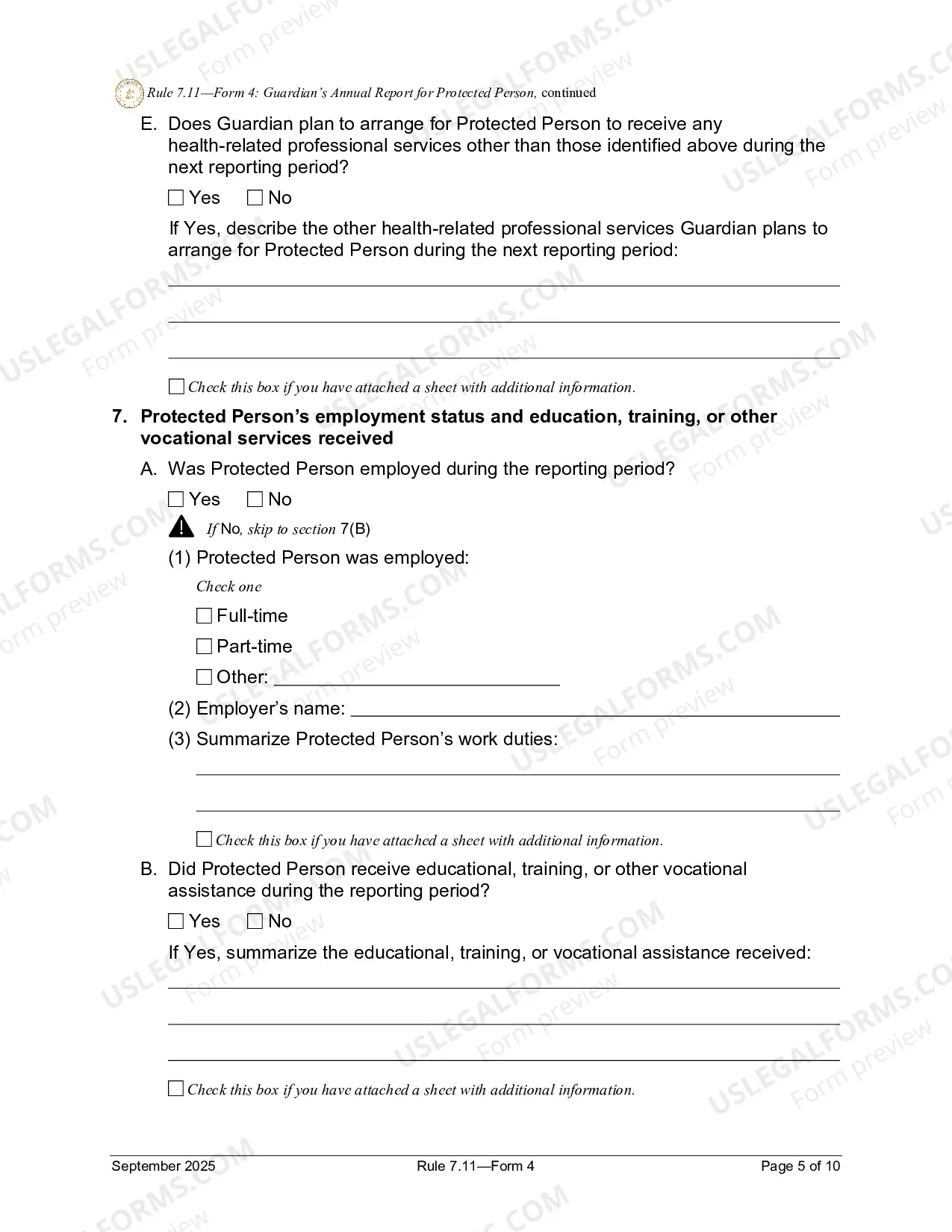 Preview Guardianship Report (District 5)