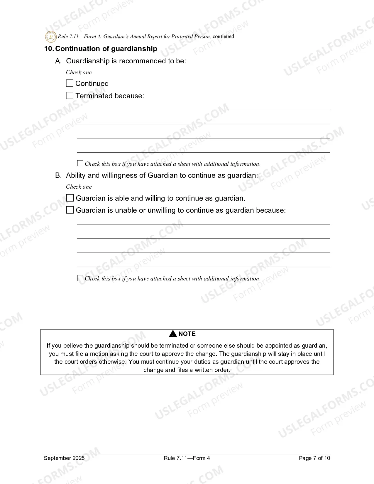 Preview Guardianship Report (District 5)