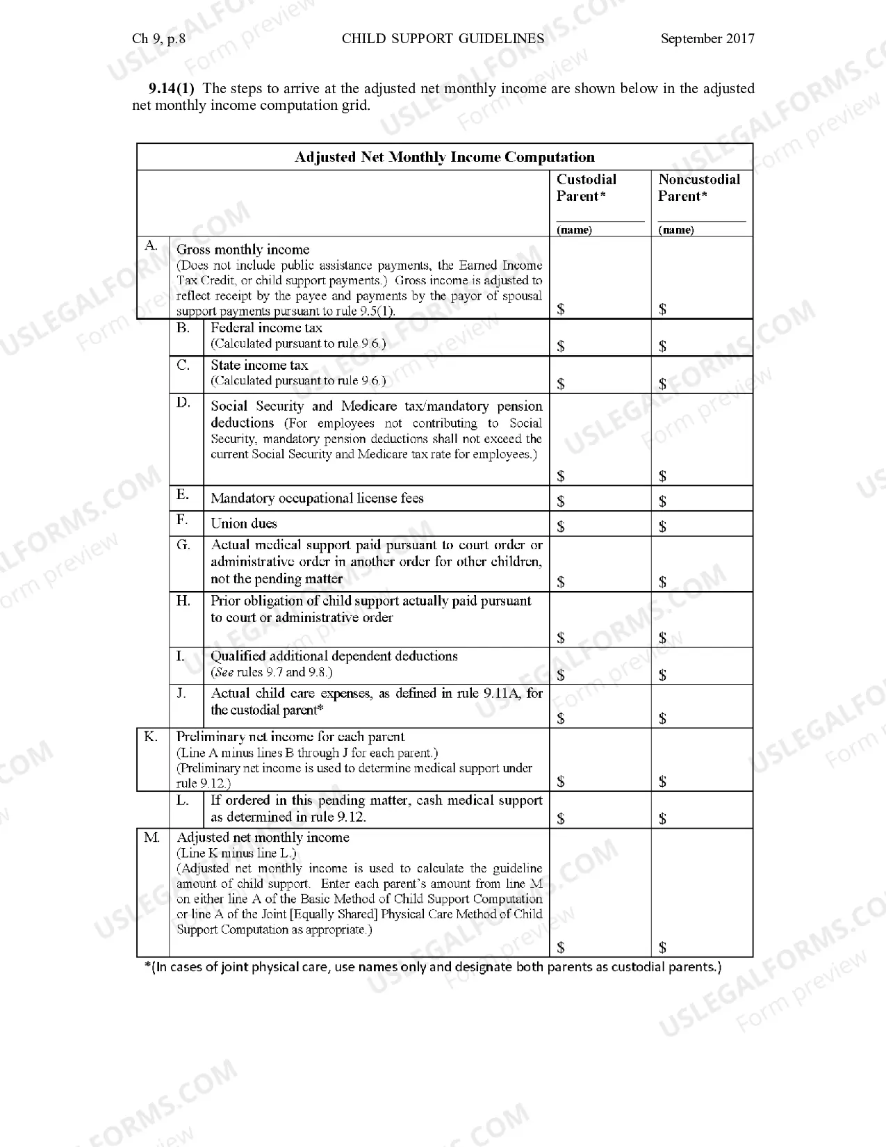 Preview Chapter 9 - Child Support Guidelines