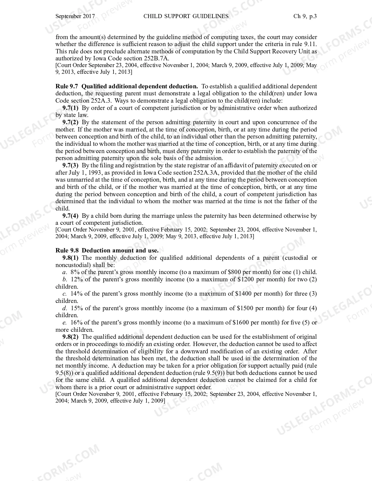 Preview Chapter 9 - Child Support Guidelines