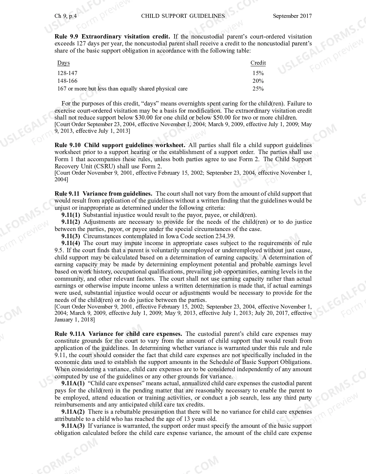 Preview Chapter 9 - Child Support Guidelines