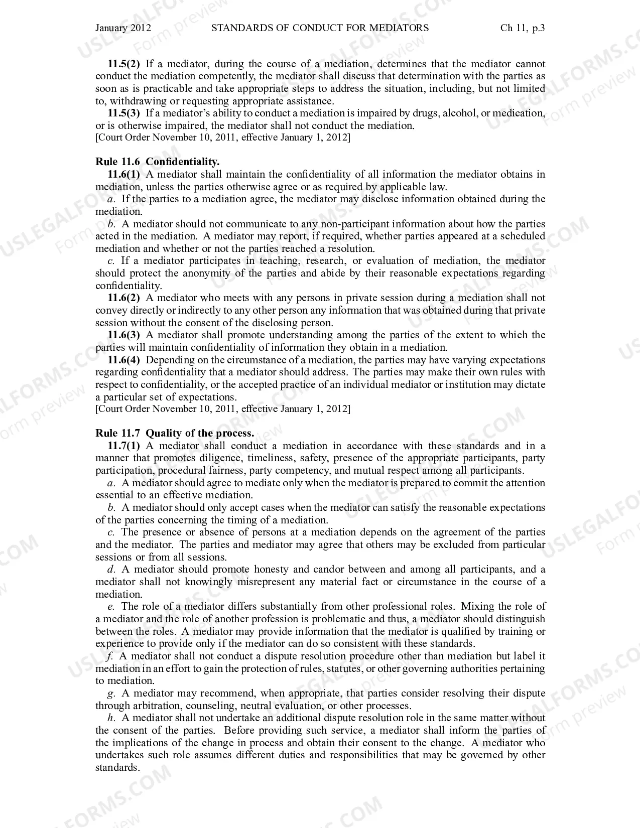 Preview Chapter 11 - Standards of Conduct for Mediators