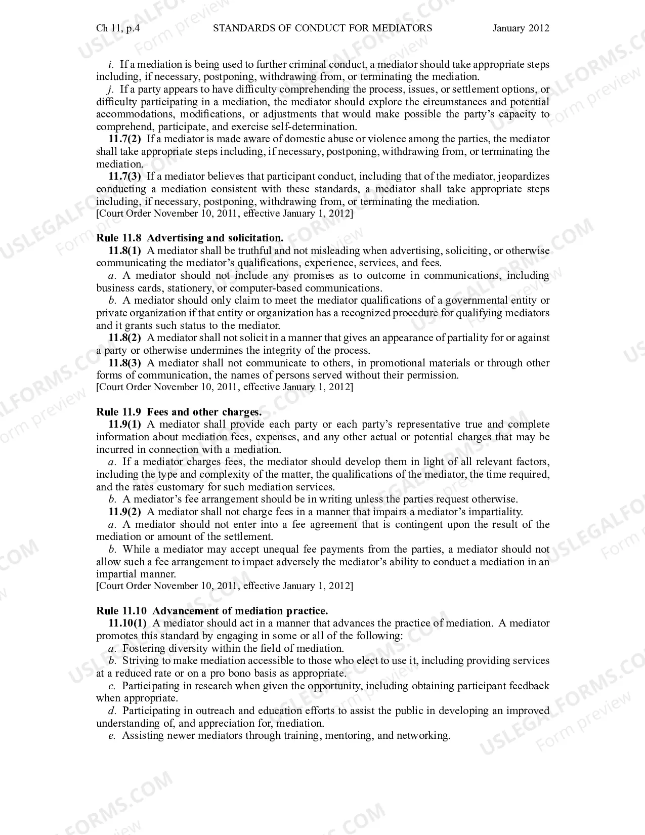 Preview Chapter 11 - Standards of Conduct for Mediators