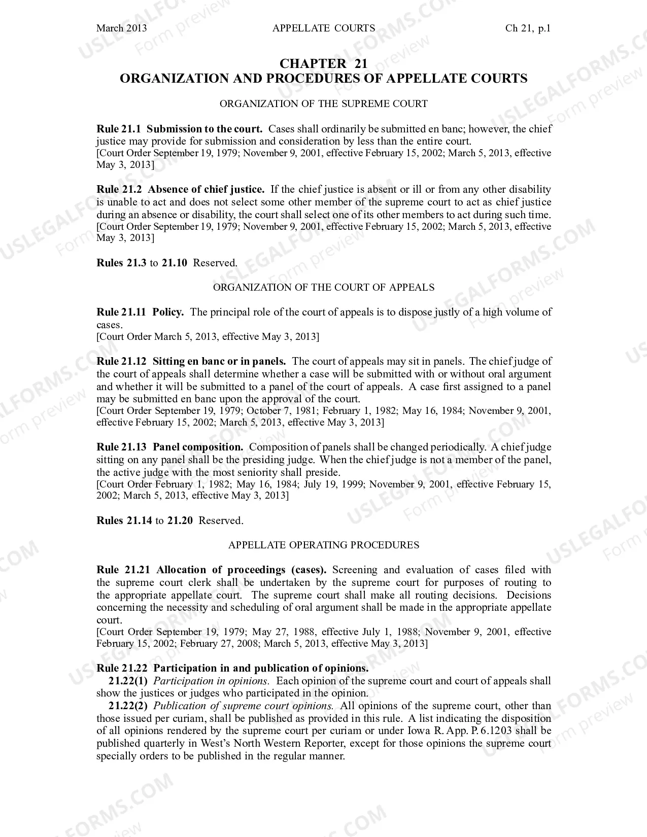 Preview Chapter 21 - Organization and Procedures of Appellate Courts