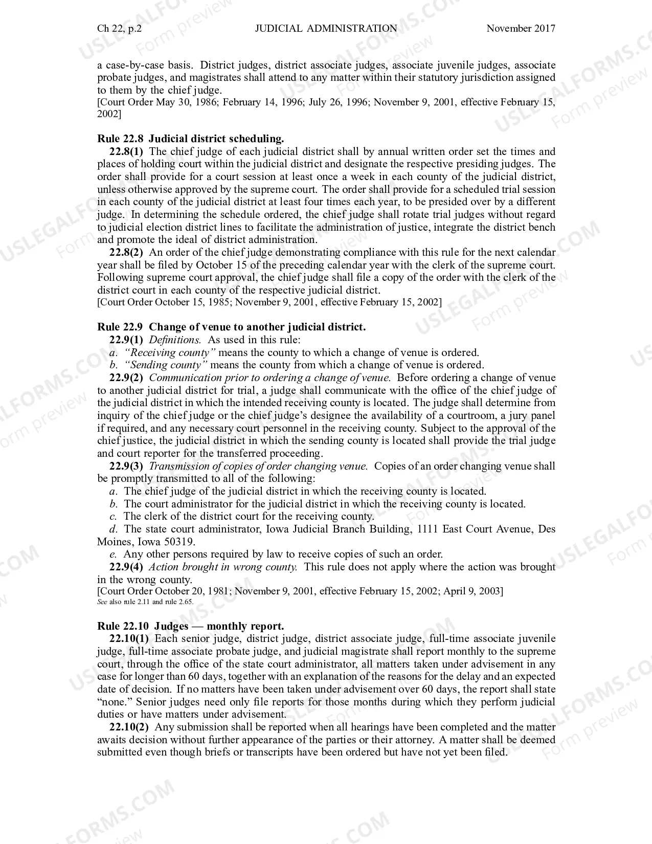 Preview Chapter 22 - Judicial Administration