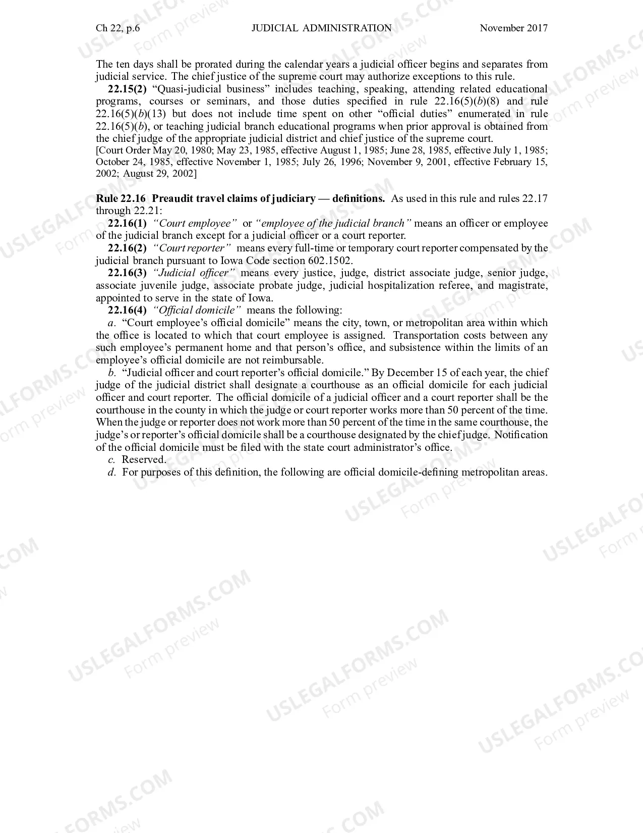 Preview Chapter 22 - Judicial Administration