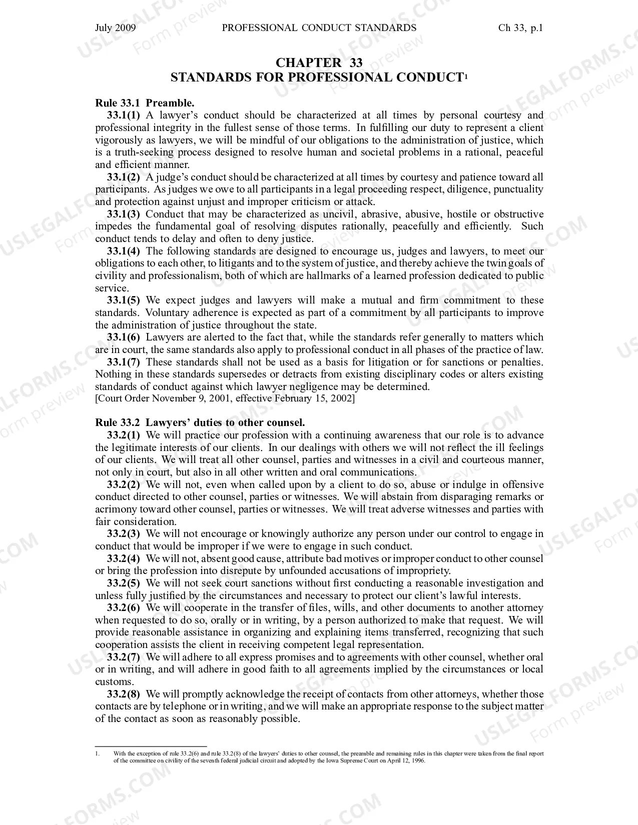 Preview Chapter 33 - Standards for Professional Conduct