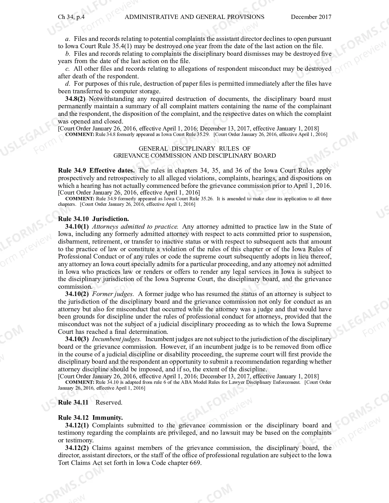 Preview Chapter 34 - Administrative and General Provisions