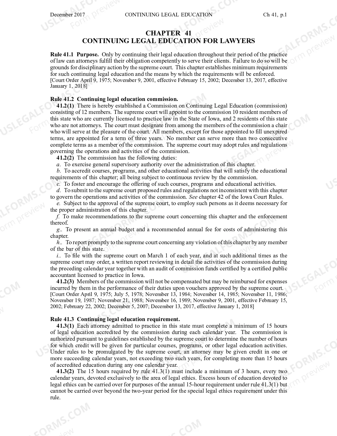 Preview Chapter 41 - Continuing Legal Education for Lawyers