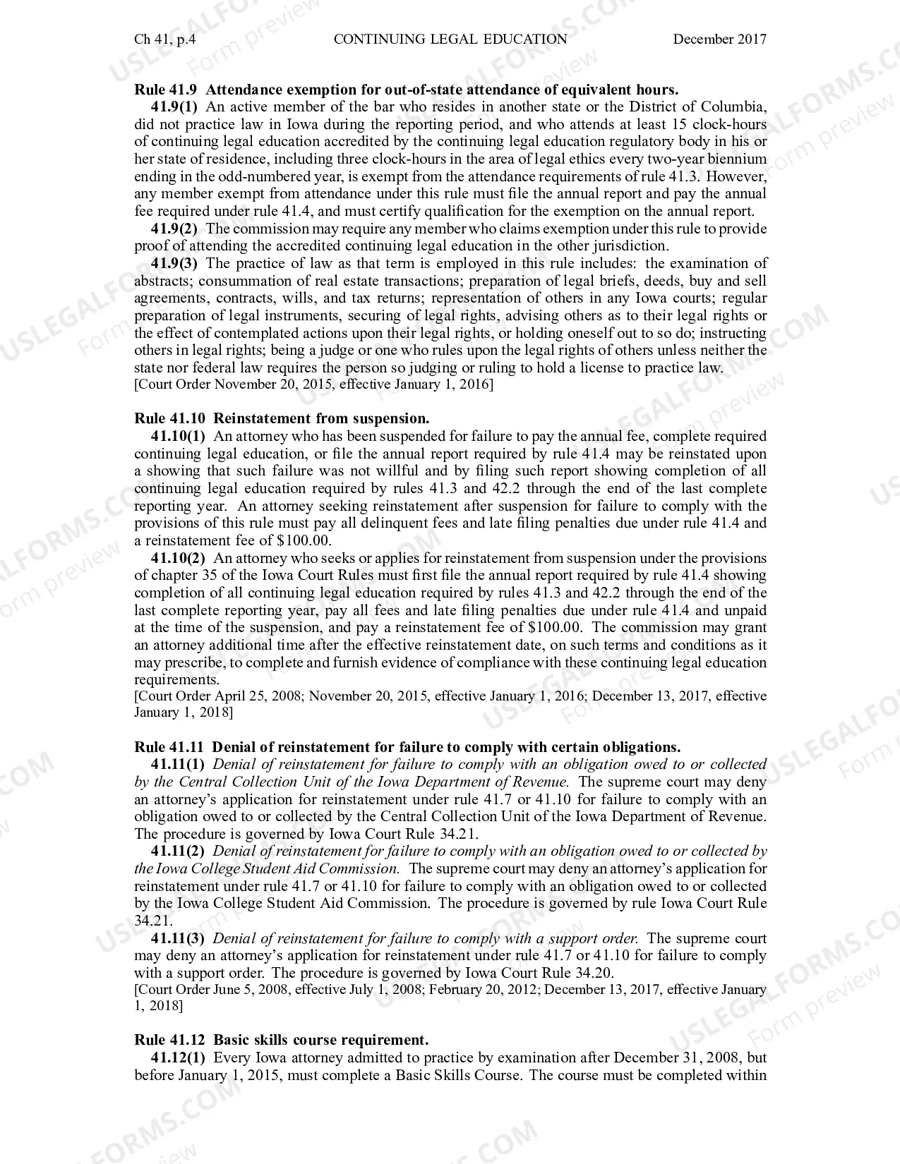 Preview Chapter 41 - Continuing Legal Education for Lawyers