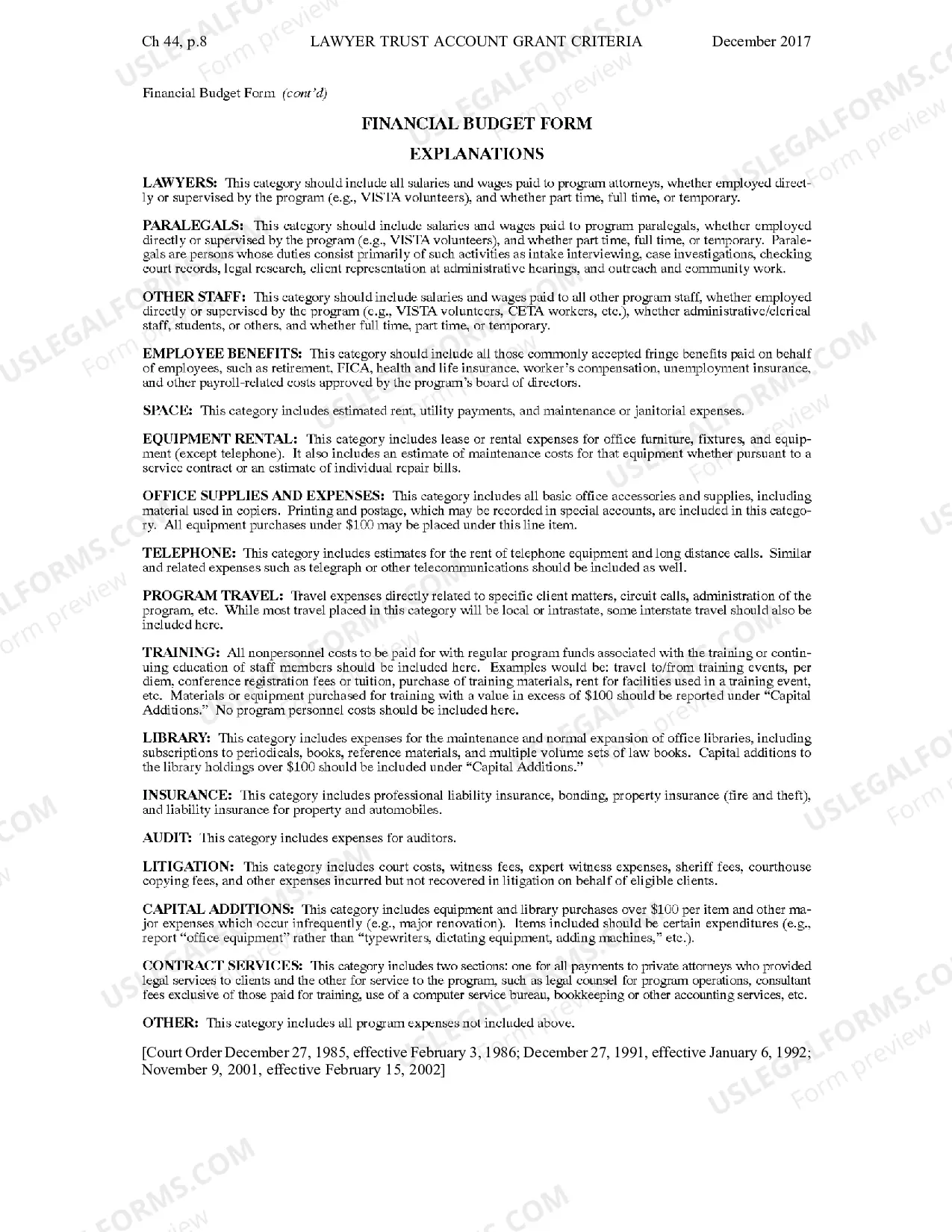 Preview Chapter 44 - Lawyer Trust Account Commission Grant Criteriaand Guidelines