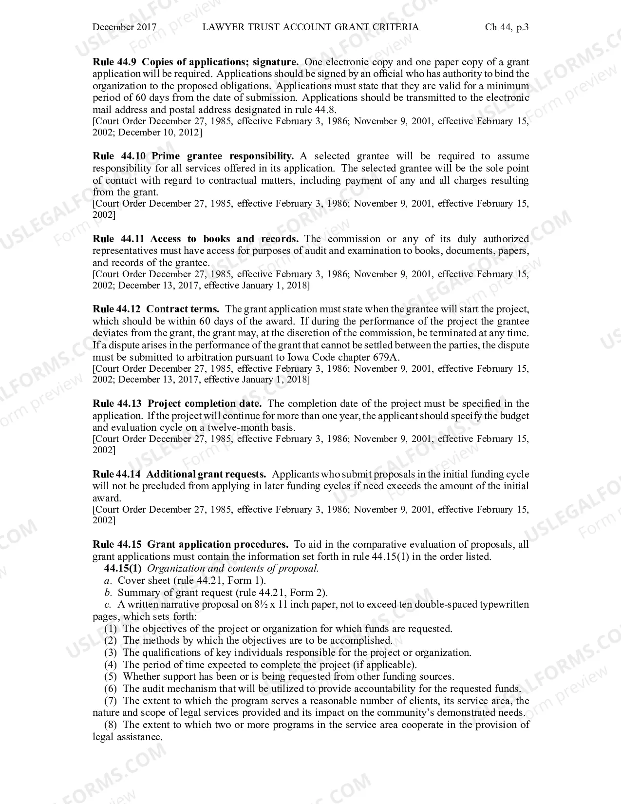Preview Chapter 44 - Lawyer Trust Account Commission Grant Criteriaand Guidelines