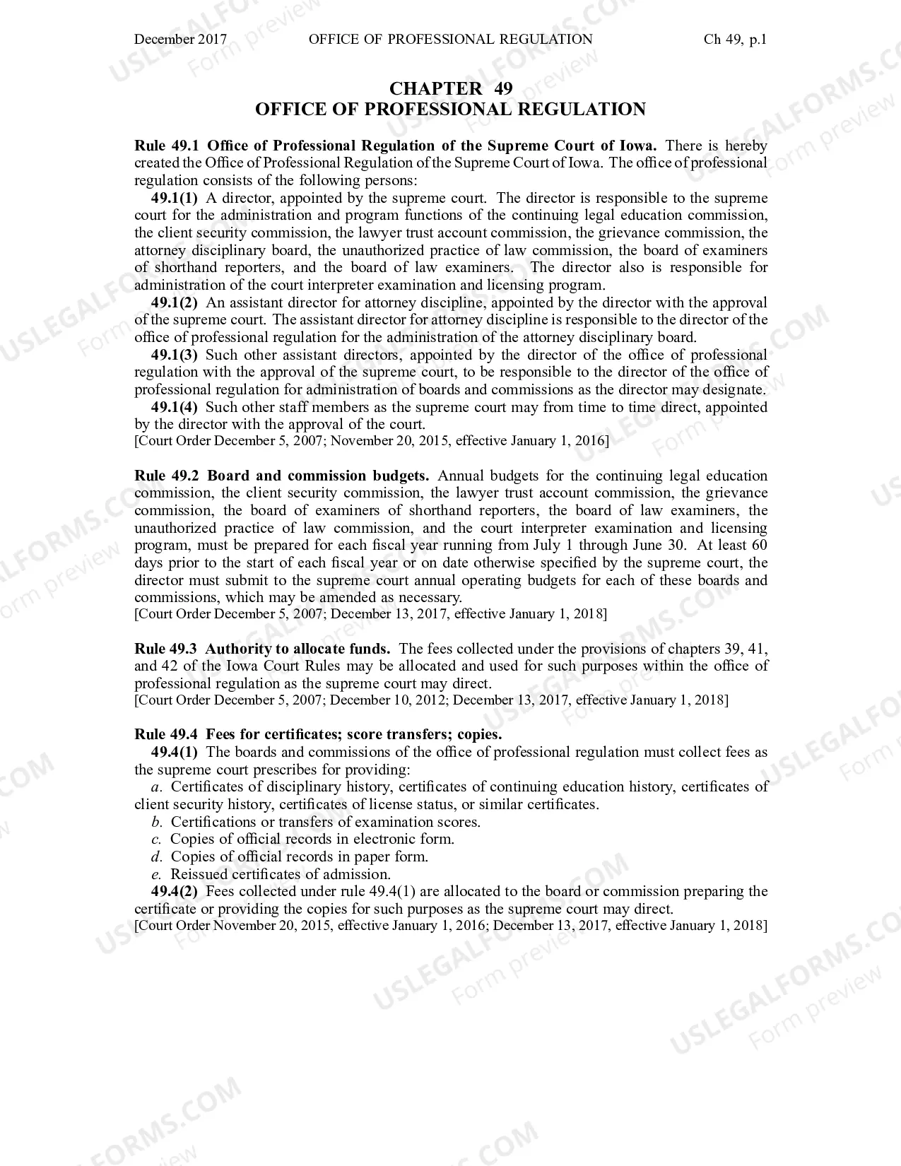 Preview Chapter 49 - Office of Professional Regulation