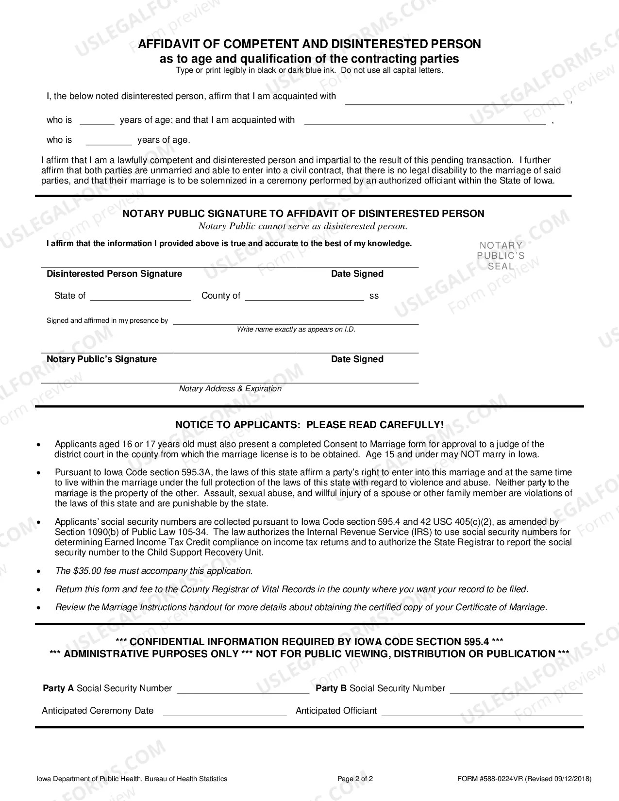 Preview Marriage Application Form