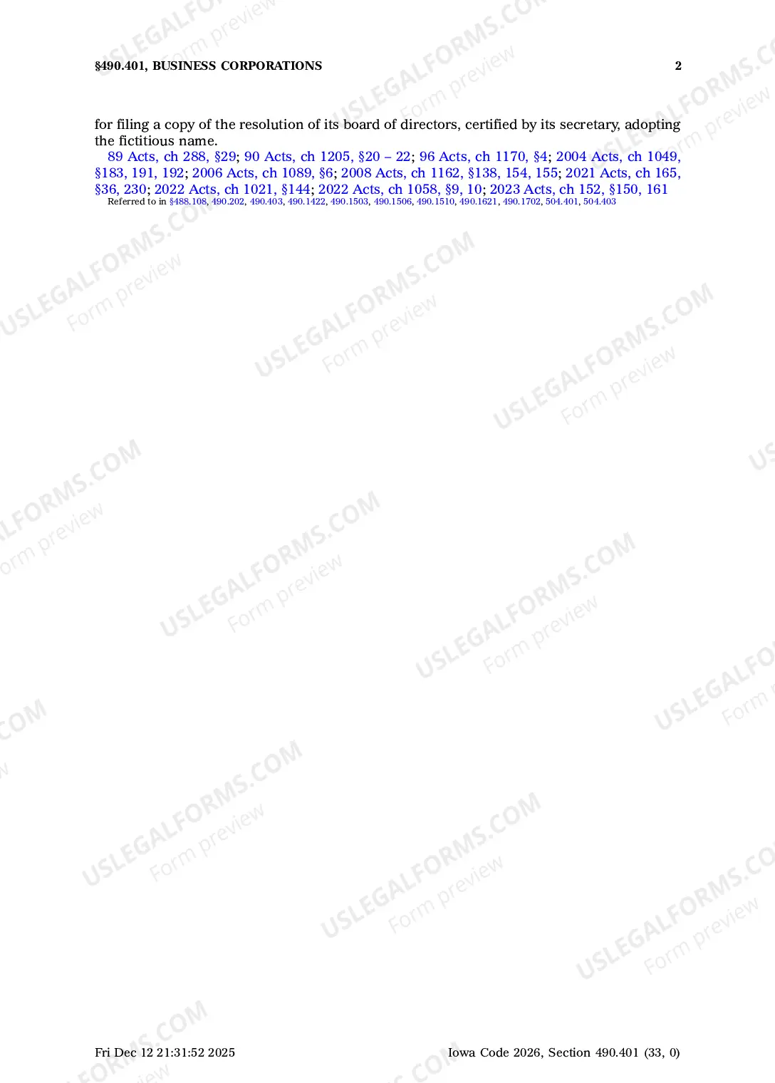 Preview Resolution to Adopt Fictitious Name [490.401]