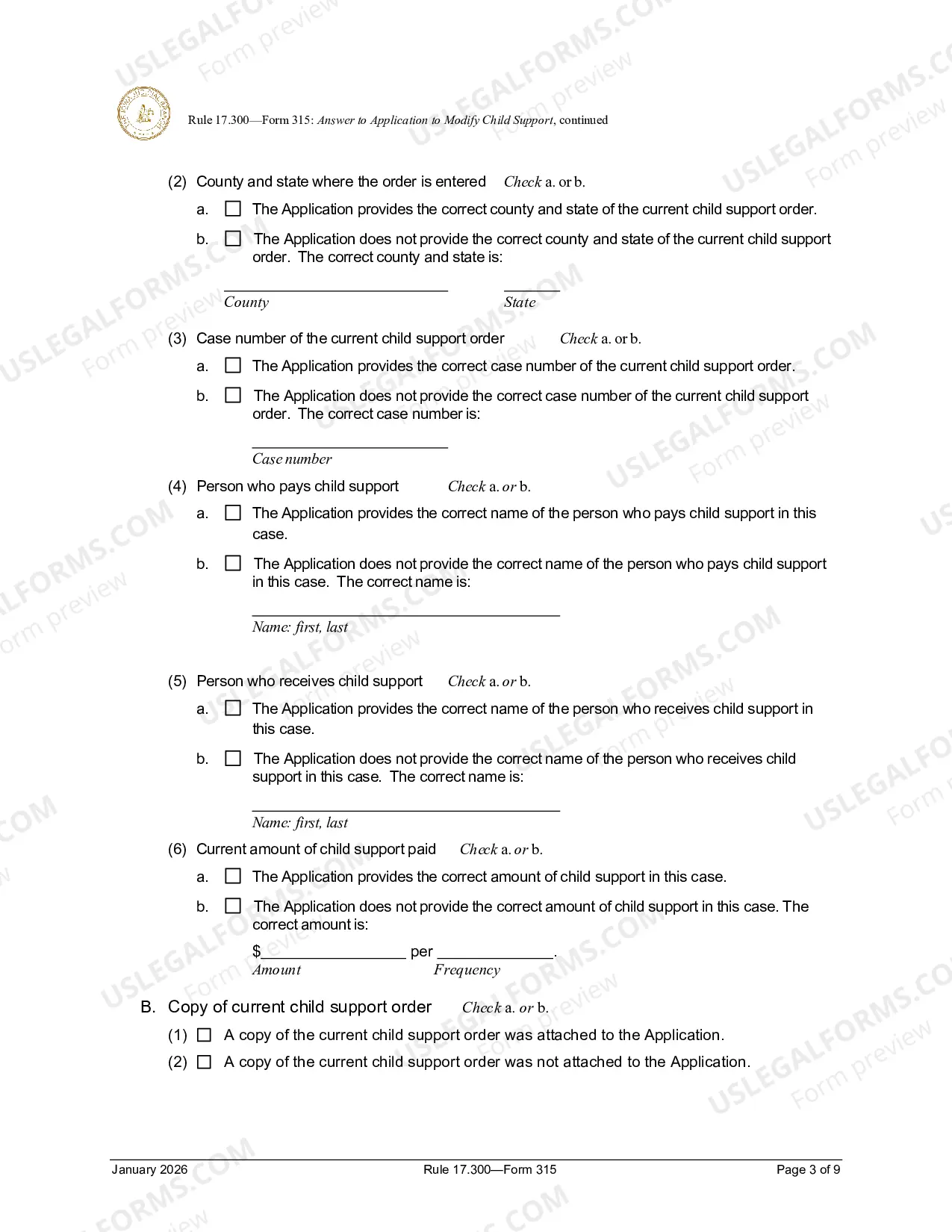Preview Answer To Application To Modify Child Support
