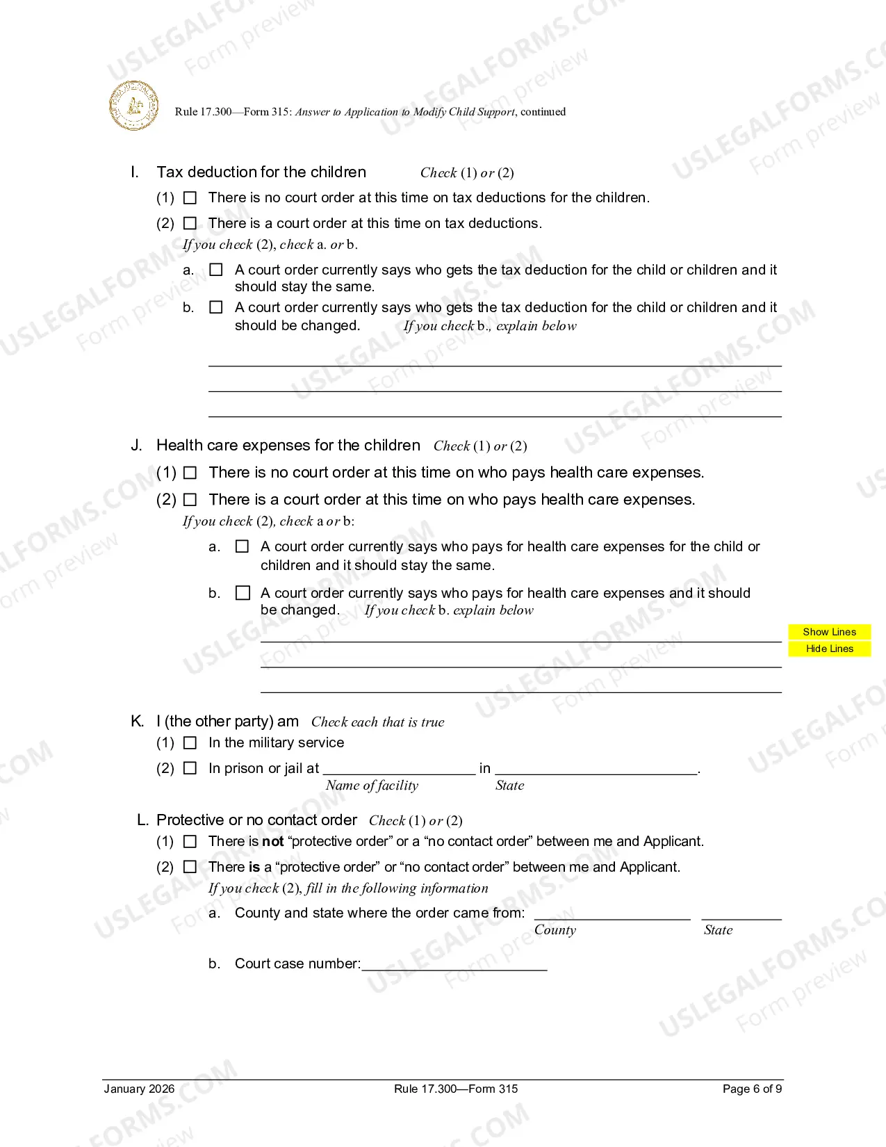 Preview Answer To Application To Modify Child Support