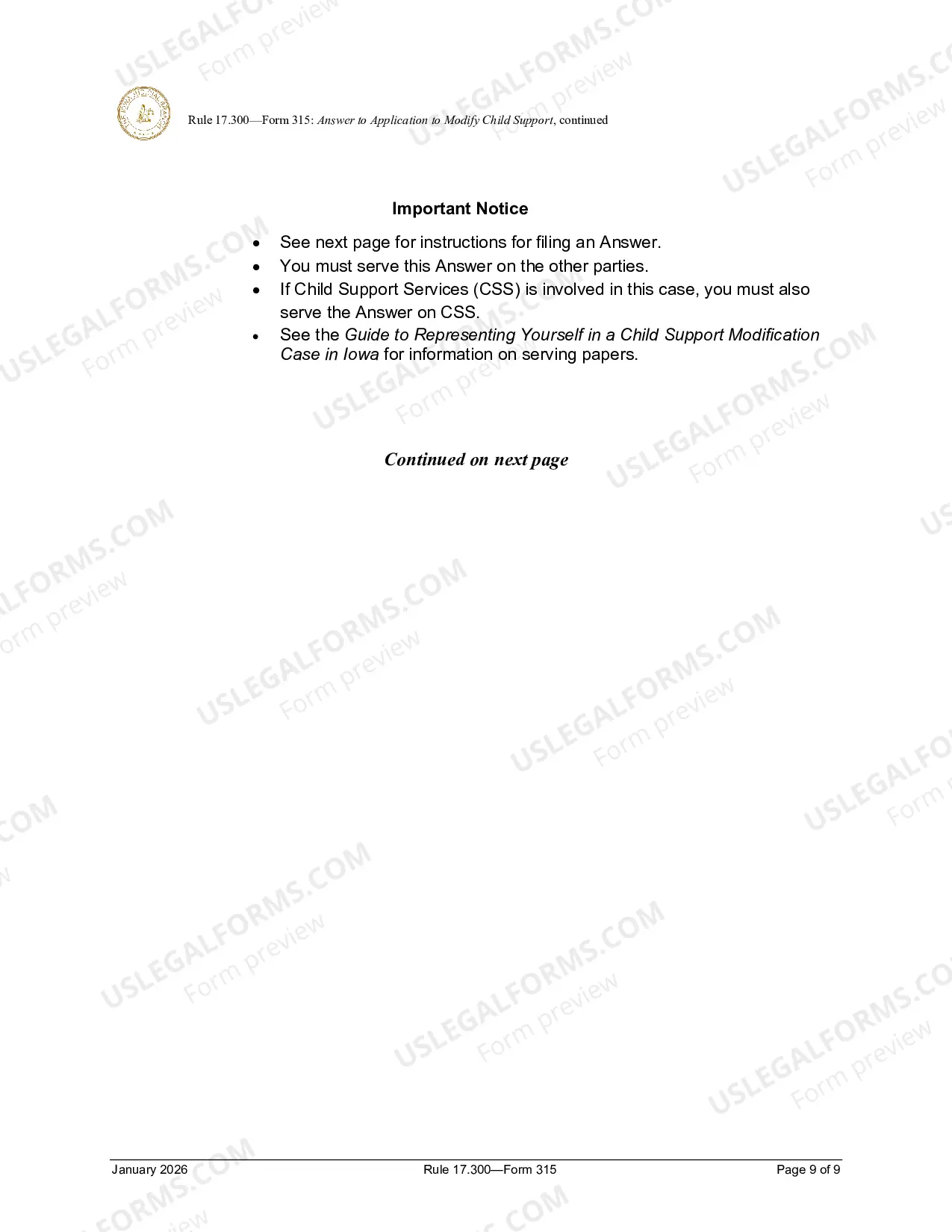 Preview Answer To Application To Modify Child Support