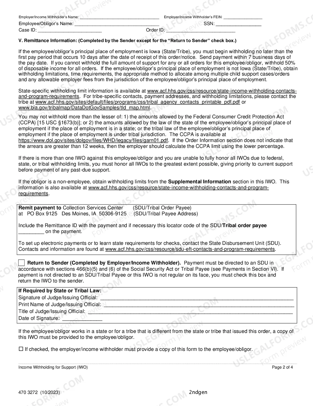 Preview Income Withholding For Support