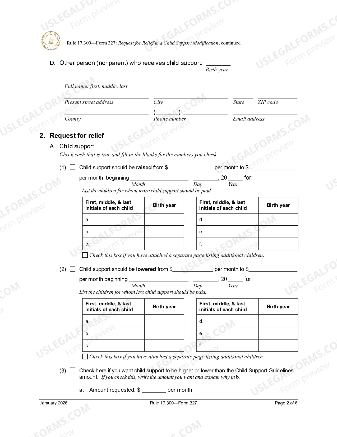 Preview Request For Relief In Child Support Modification