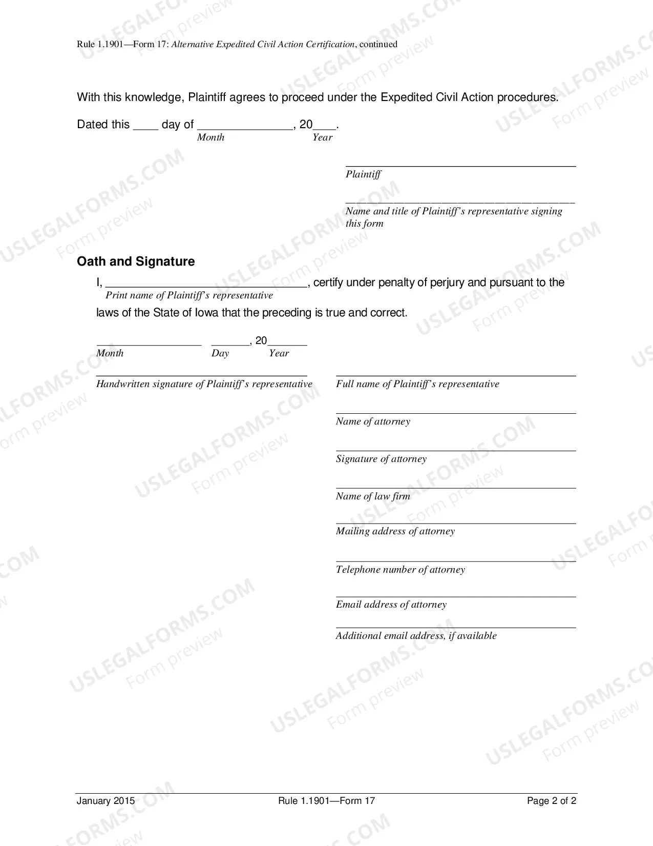 Preview Alternative Expedited Civil Action Certfication For Plaintiffs Not Natural Persons