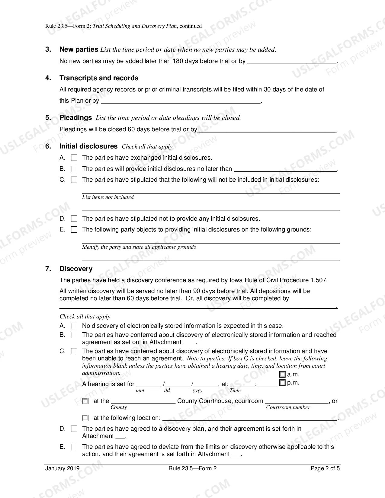 Preview Trial Scheduling And Discovery Plan For Expedited Civil Action