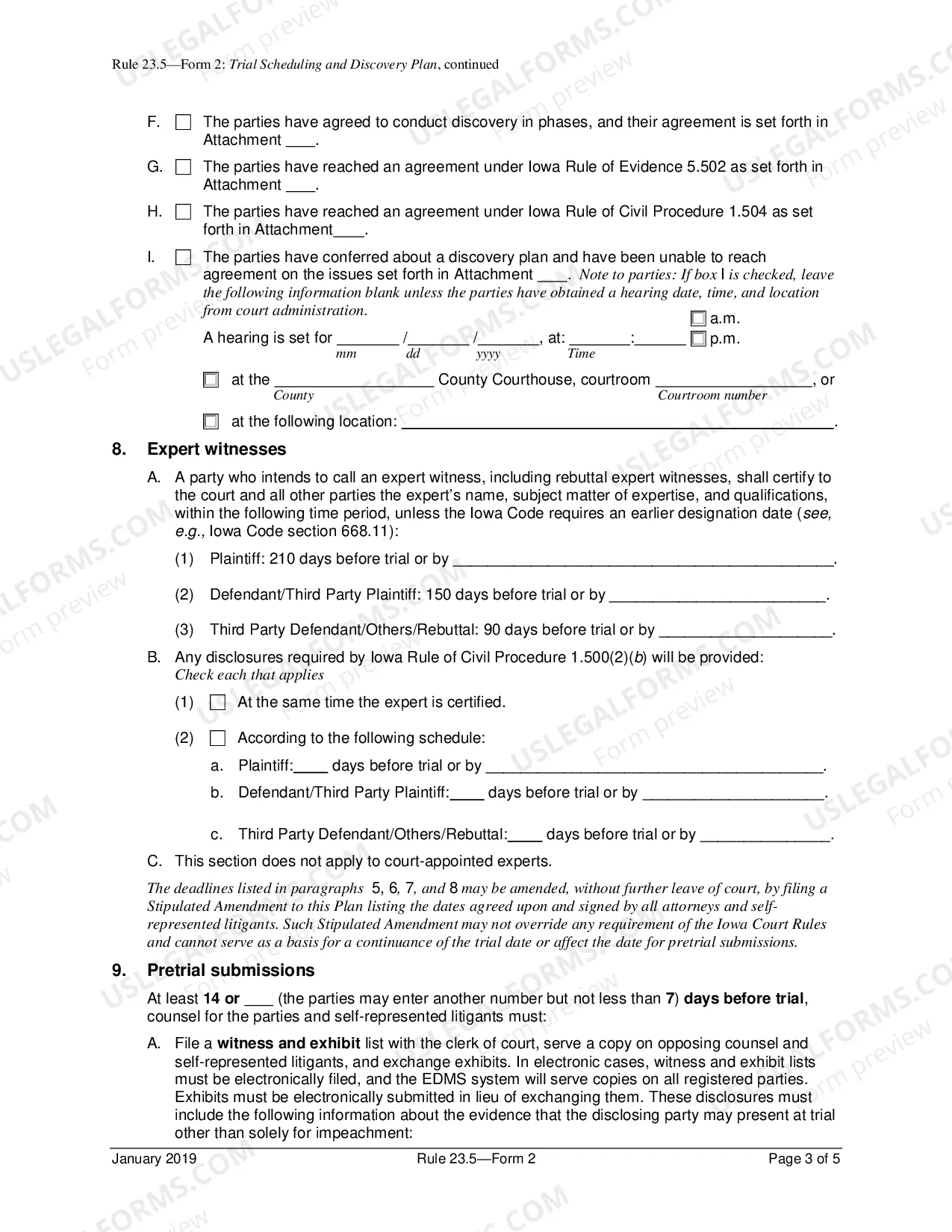 Preview Trial Scheduling And Discovery Plan For Expedited Civil Action
