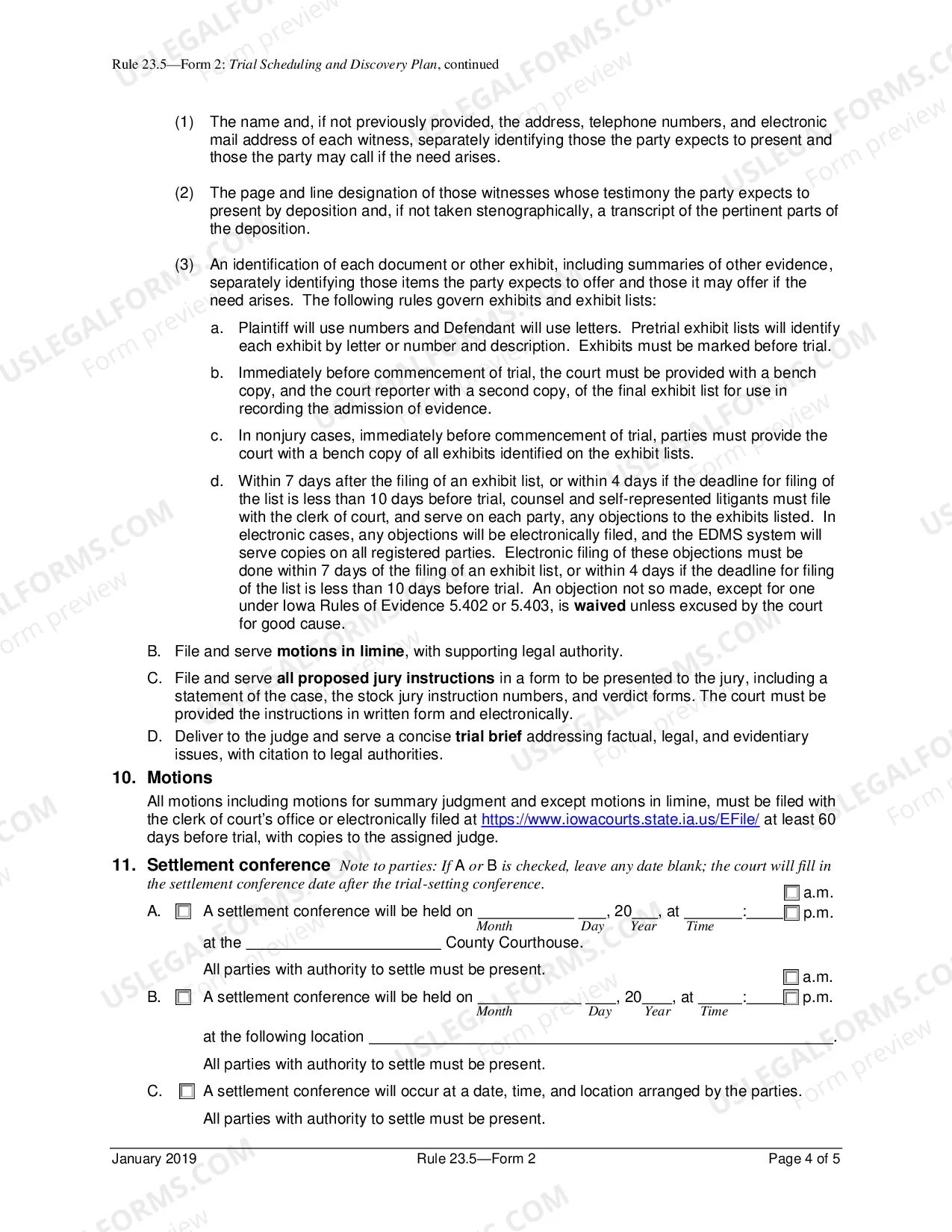 Preview Trial Scheduling And Discovery Plan For Expedited Civil Action