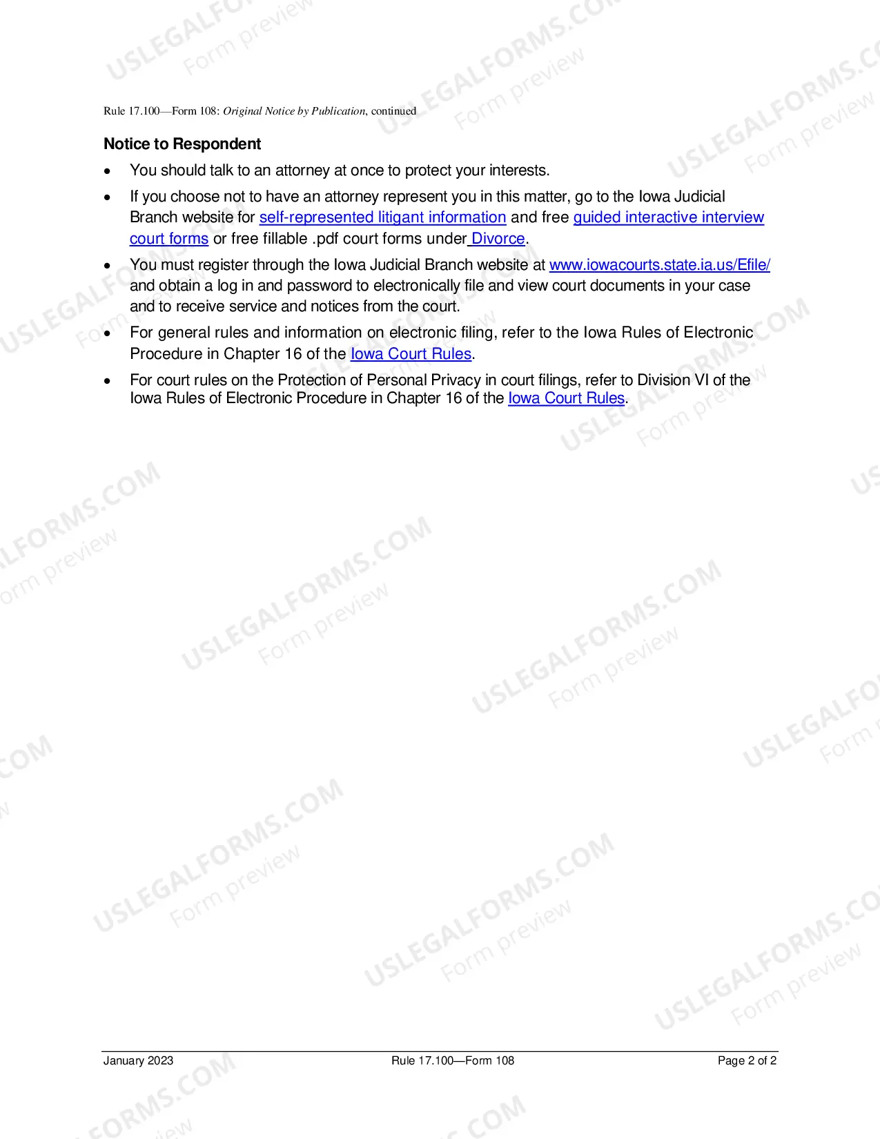Preview Original Notice By Publication