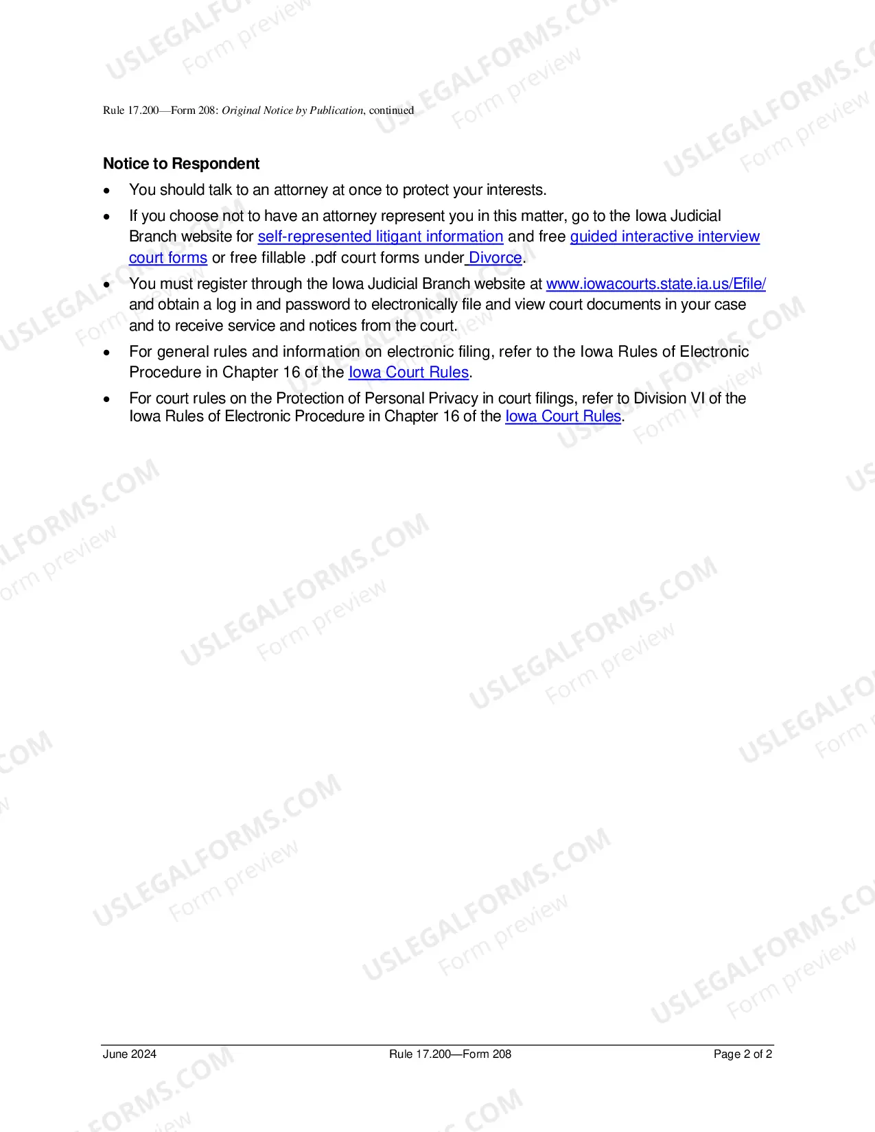 Preview Original Notice By Publication