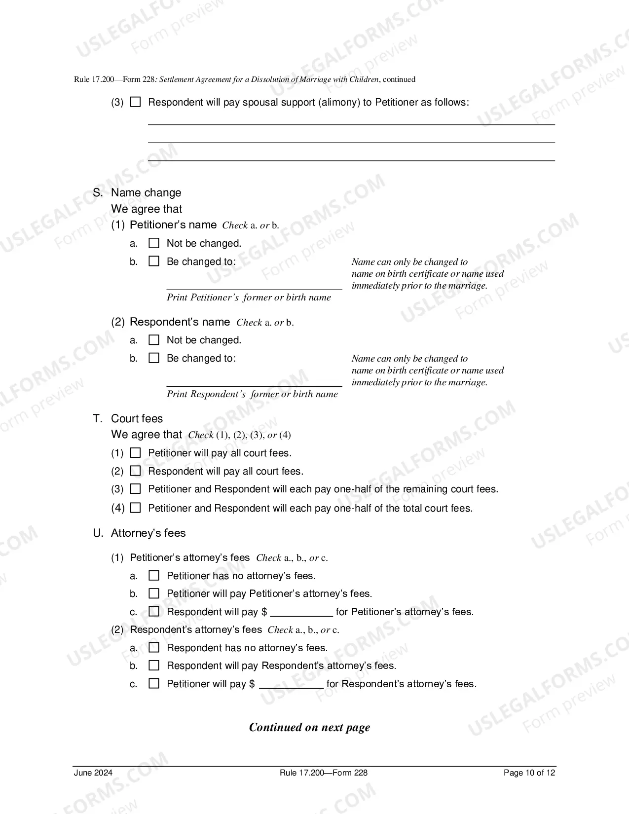 Preview Settlement Agreement For Dissolution of Marriage With Children