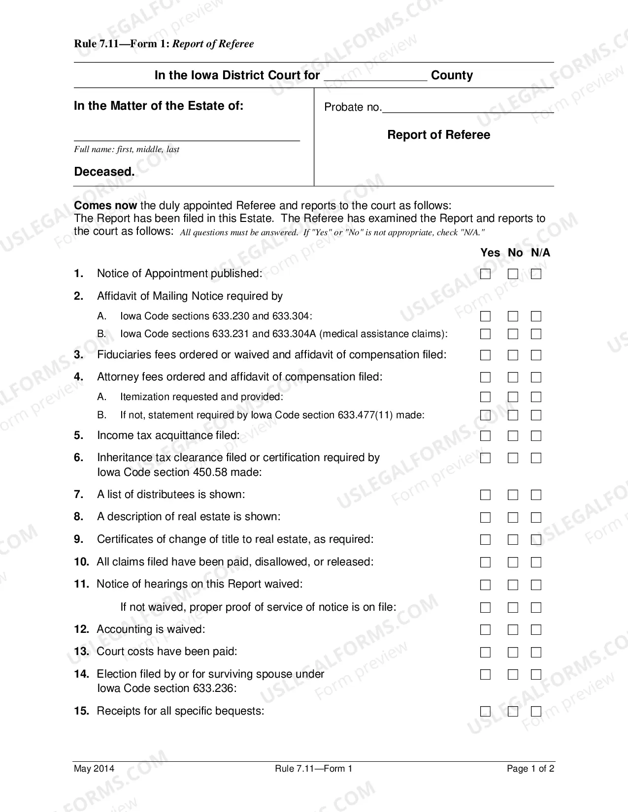 Preview Report of Referee