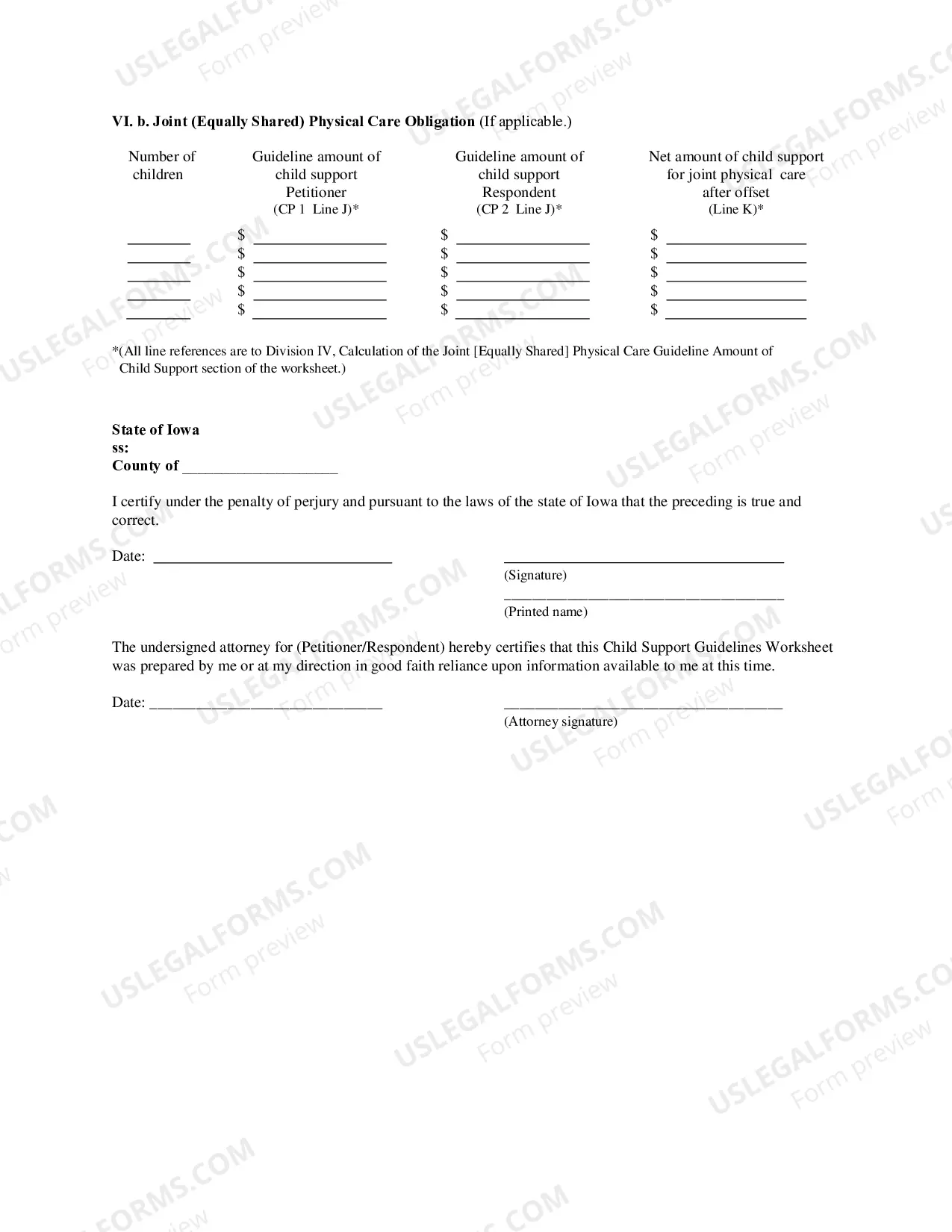 Preview Child Support Guidelines Worksheet (793.56 KB)