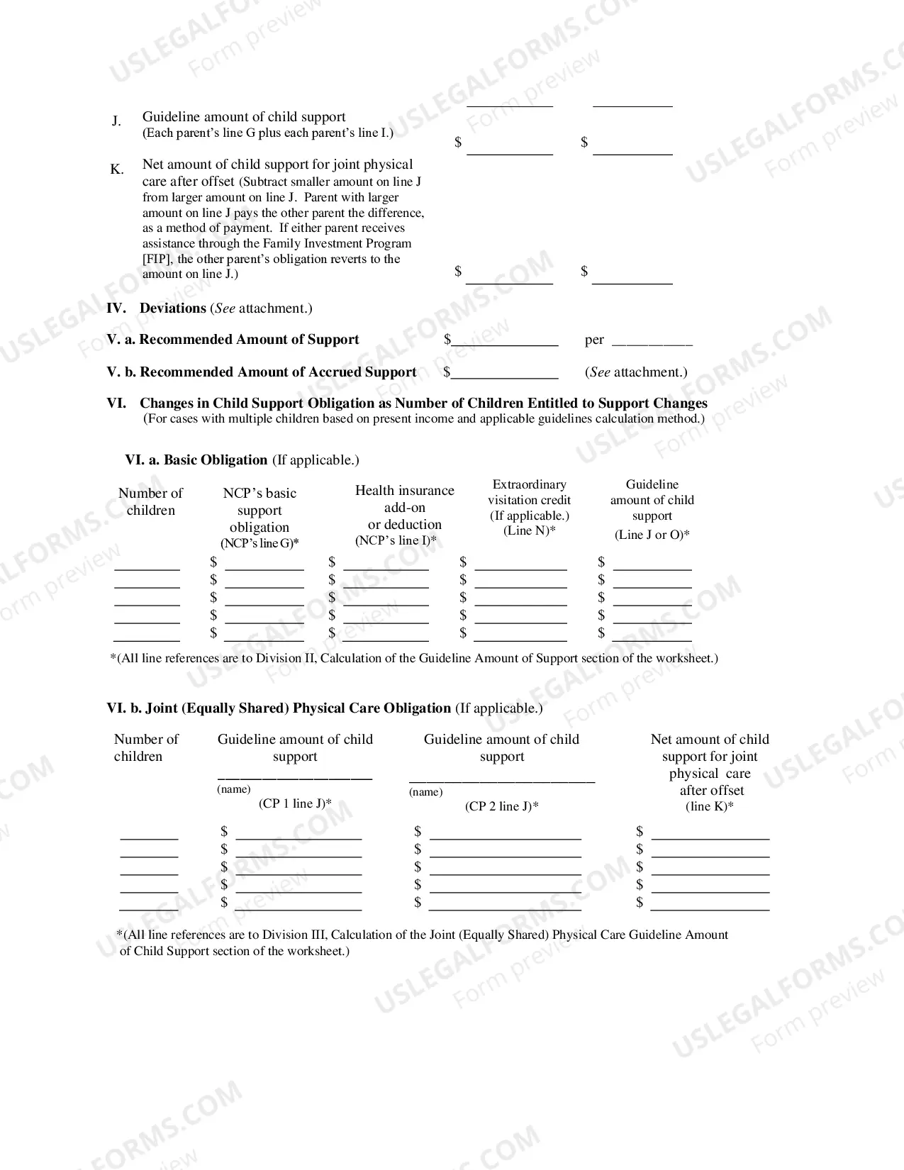 Preview Child Support Guidelines Worksheet (584.81 KB)