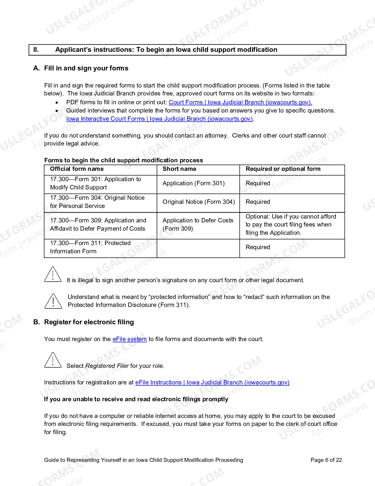 Preview Guide to Representing Yourself in a Child Support Modification Case in Iowa (491.62 KB)