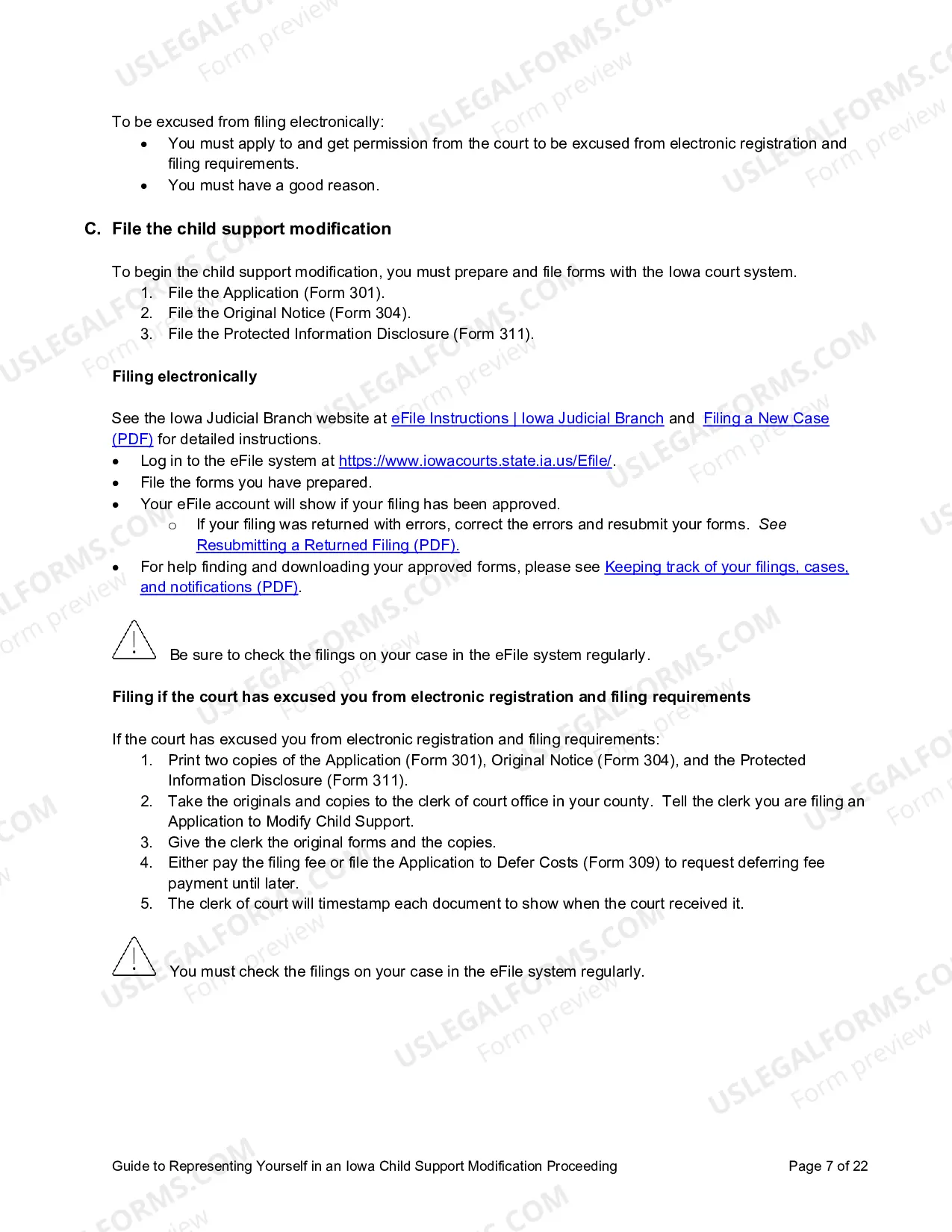 Preview Guide to Representing Yourself in a Child Support Modification Case in Iowa (491.62 KB)